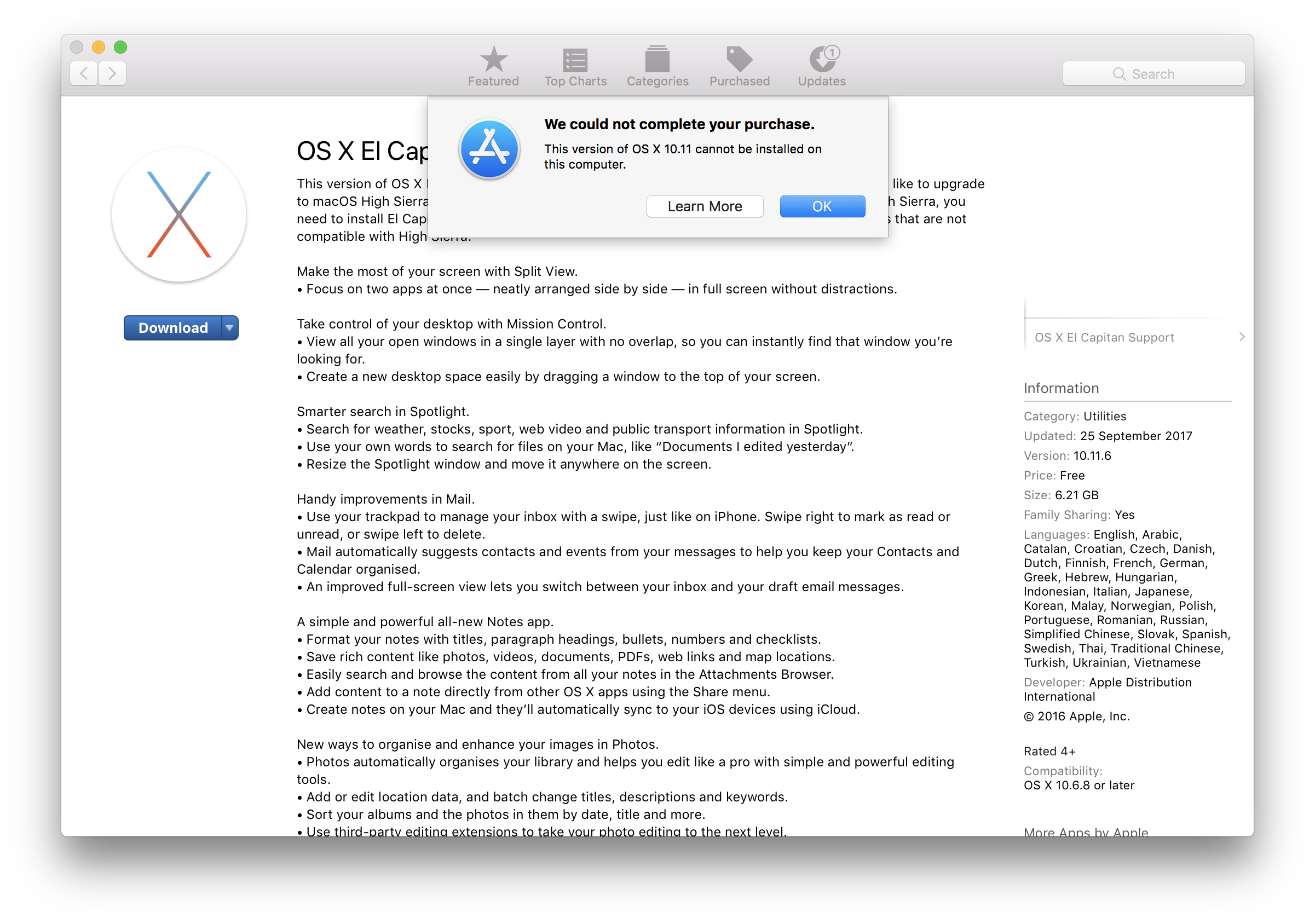 download mac os el capitan installer not on app store